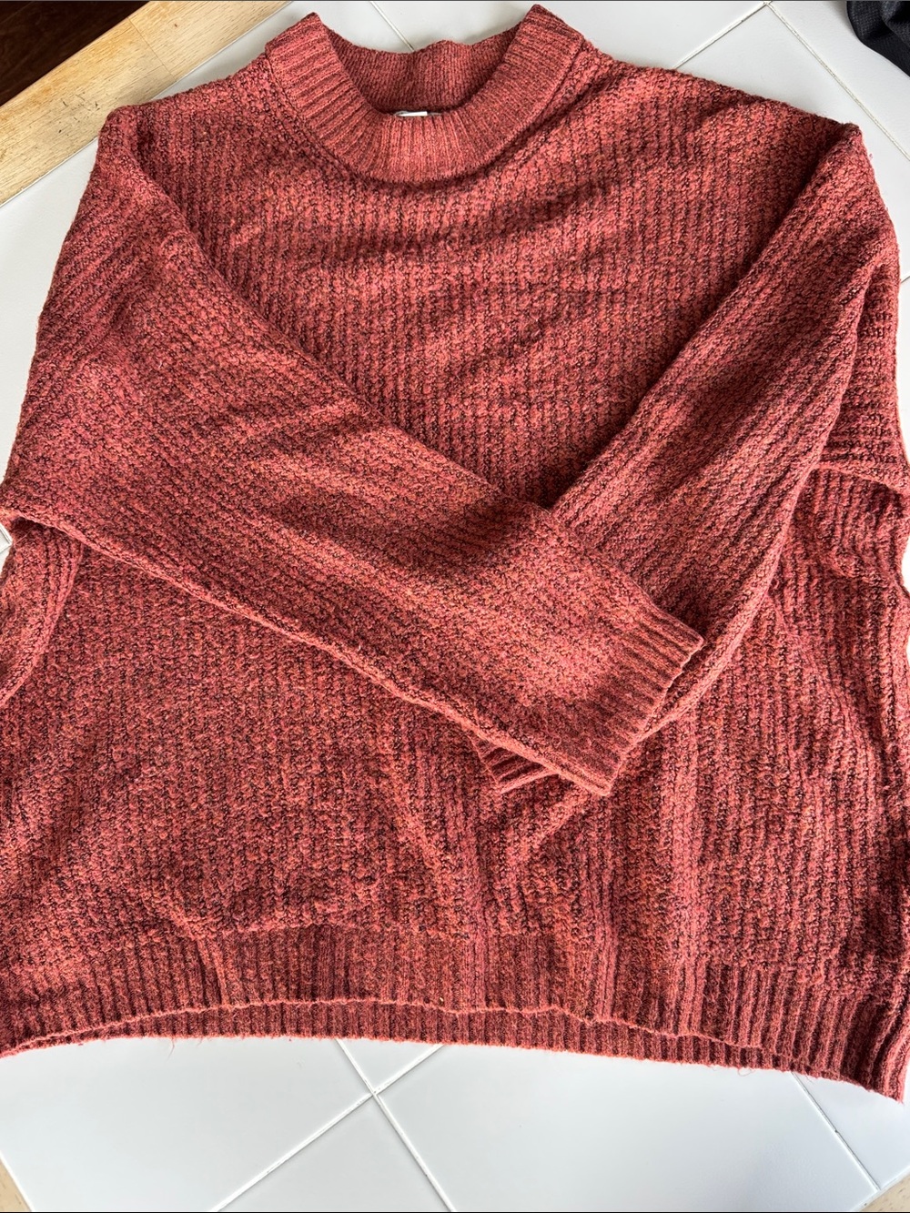 Cozy Women's Crewneck Sweater in Rust